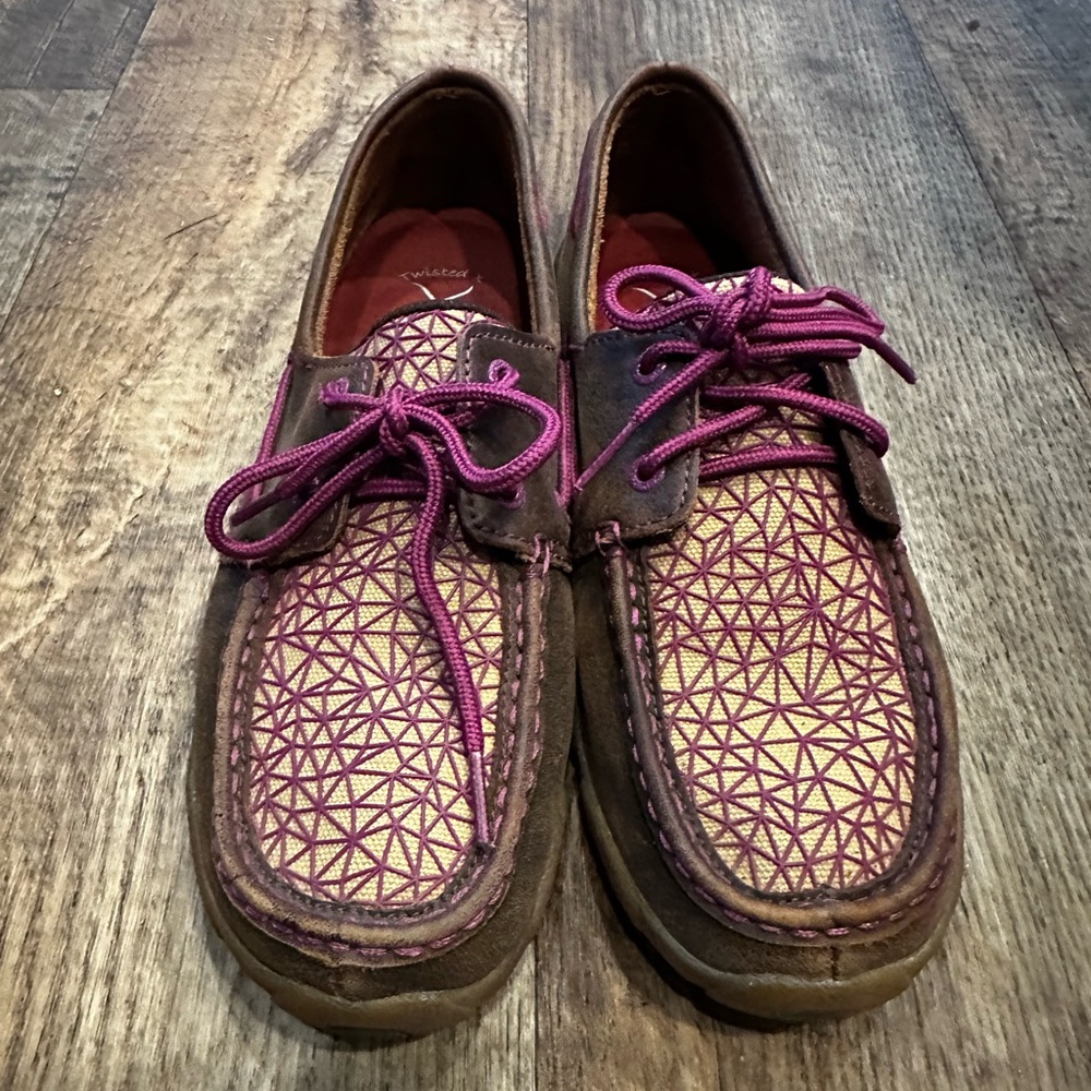 Twisted X Brown and Purple Women's Moccasins